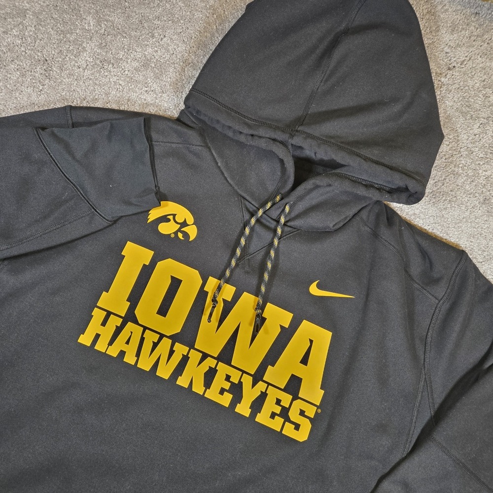 Nike Dri Fit Iowa Hawkeyes Black Fleece Hooded Pullover Hoodie 3XL